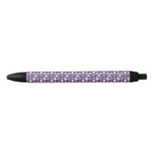 Stylo Noir Motif géométrique de l'arabe mauve (Devant)