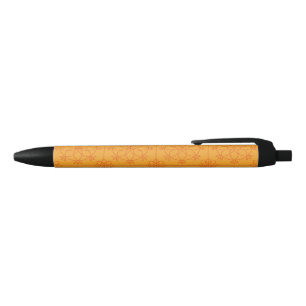 Stylo Noir Motif géométrique de mandala jaune décoratif