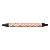 Stylo Noir Motif géométrique d'ikat d'or (Devant)
