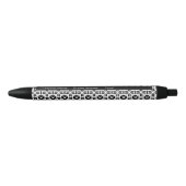Stylo Noir Motif géométrique élégant noir et blanc (Devant)