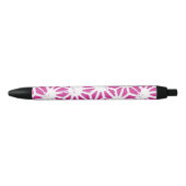 Stylo Noir Motif géométrique Fuchsia (Devant)