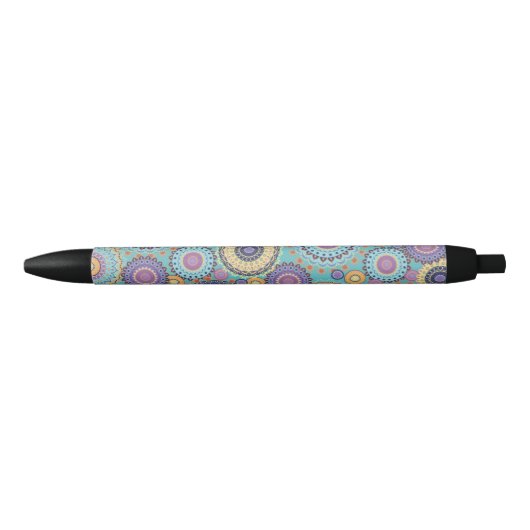 Stylo Noir Motif géométrique turquoise chic moderne élégant (Devant)