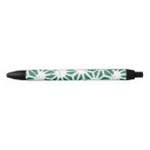 Stylo Noir Motif géométrique vert et blanc (Devant)