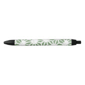 Stylo Noir Motif géométrique vert et blanc olive (Devant)