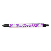 Stylo Noir Motif géométrique violet royal (Devant)