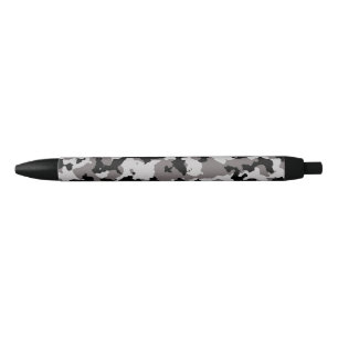 Stylo Noir Motif gris militaire de camouflage