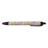 Stylo Noir Motif grunge floral d'art (Bas)
