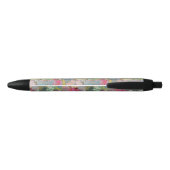 Stylo Noir Motif grunge floral d'art (Dos)