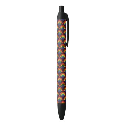 Stylo Noir Motif Hearts & Rainbows (Bas (Vertical))
