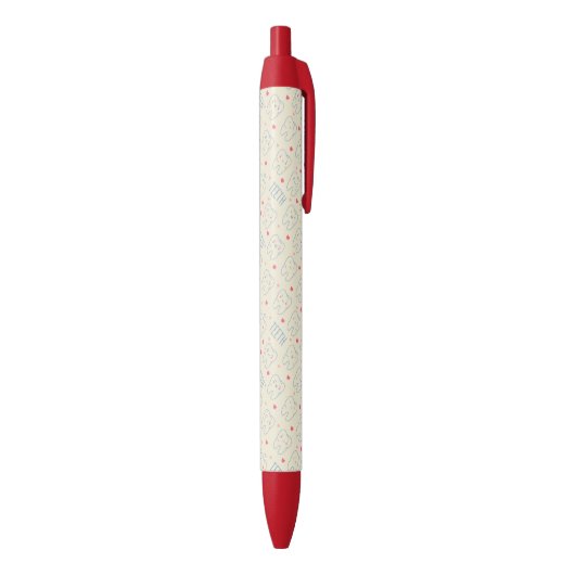 Stylo Noir Motif heureux en pastel de dents (Bas (Vertical))