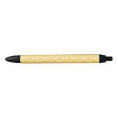Stylo Noir Motif jaune de Quatrefoil (Devant)
