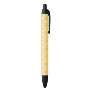 Stylo Noir Motif jaune de Quatrefoil
