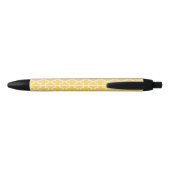 Stylo Noir Motif jaune de Quatrefoil (Dos)