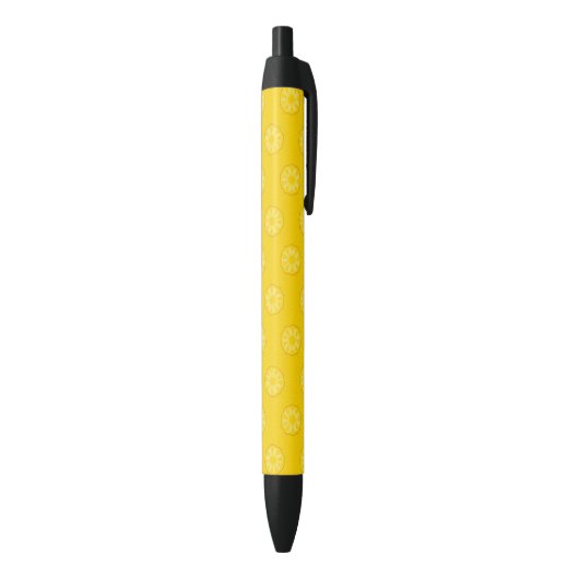 Stylo Noir Motif jaune de tranches d'ananas (Bas (Vertical))