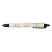 Stylo Noir Motif jaune et bleu d'aquarelle (Bas)