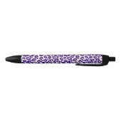 Stylo Noir Motif léopard pourpre et or (Bas)