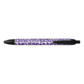 Stylo Noir Motif léopard pourpre et or (Dos)