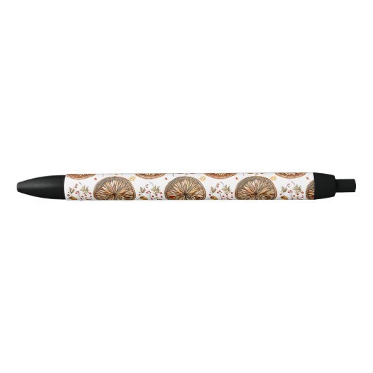 Stylo Noir Motif Mandala d'automne (Devant)