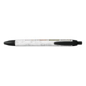 Stylo Noir Motif Marbre blanc en pierre (Dos)
