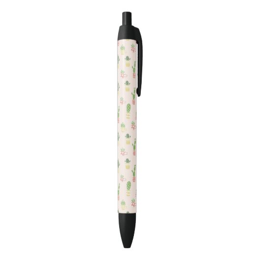 Stylo Noir Motif mignon de cactus (Bas (Vertical))