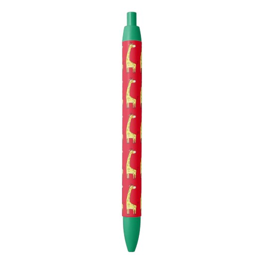 Stylo Noir motif mignon de girafe (devant Vertical)