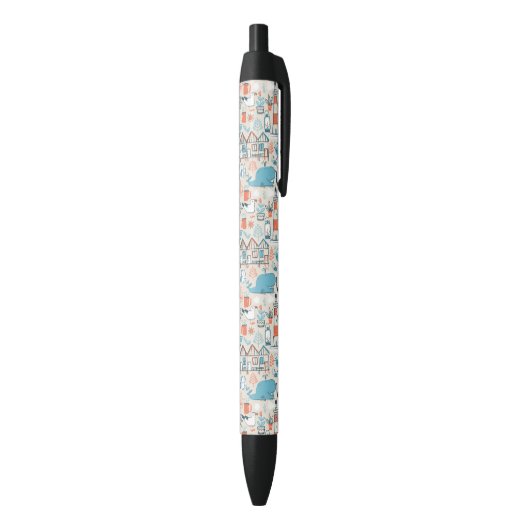 Stylo Noir Motif mignon de griffonnage de la Mer du Nord (Bas (Vertical))