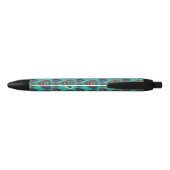 Stylo Noir motif mignon de plume de paon (Dos)