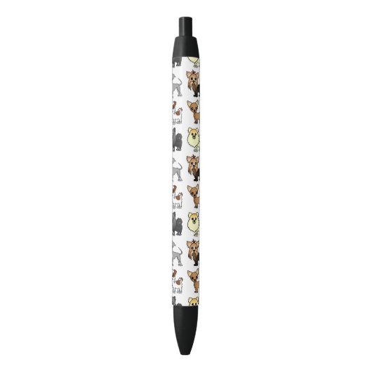 Stylo Noir Motif mignon de race de chien de jouet (devant Vertical)
