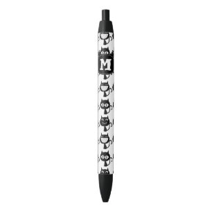 Stylo Noir Motif mignon d'expressions de chat noir de