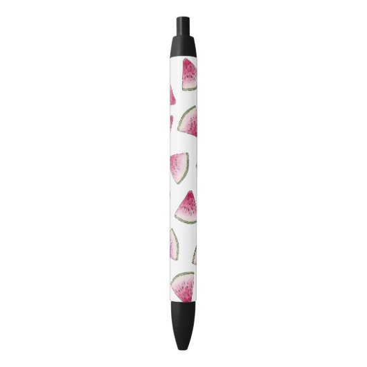 Stylo Noir Motif mignon estival de tranches de pastèque (devant Vertical)