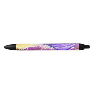 Stylo Noir Motif minimal sans couture violet et bleu pailleté