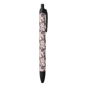 Stylo Noir Motif moderne abstrait d'oeil et de lèvres