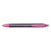 Stylo Noir Motif moderne de coeur foncé violet (Dos)