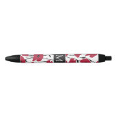 Stylo Noir Motif moderne Monogram Poppies (Devant)