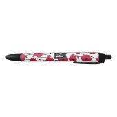 Stylo Noir Motif moderne Monogram Poppies (Bas)