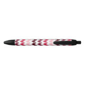 Stylo Noir Motif monogramme rose Chevron ZigZag personnalisé (Dos)