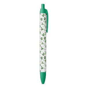 Stylo Noir Motif mou de shamrock d'aquarelle