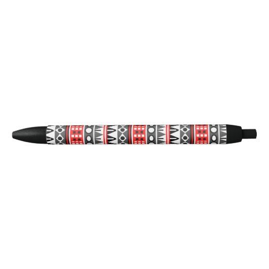 Stylo Noir Motif natif Aztec (Devant)