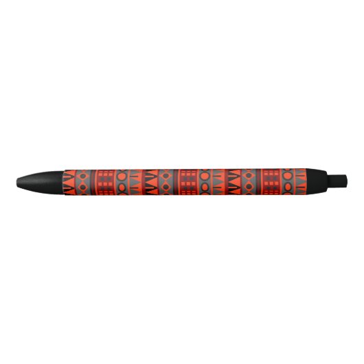 Stylo Noir Motif natif Aztec (Devant)
