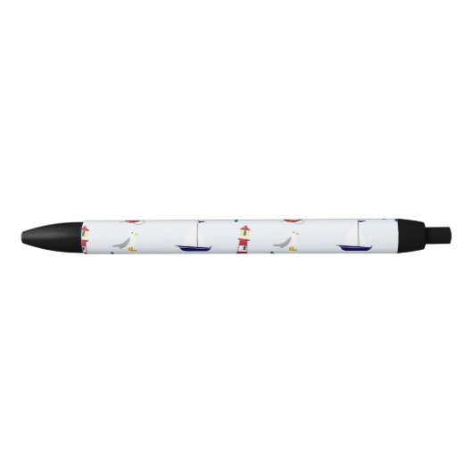 Stylo Noir Motif nautique (Devant)