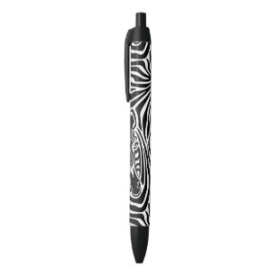 Stylo Noir Motif noir et blanc d'impression à la mode de