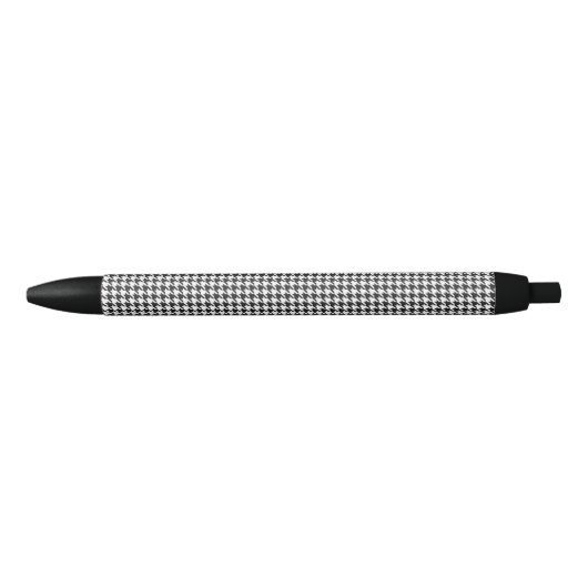 Stylo Noir Motif noir et blanc Houndstooth (Devant)