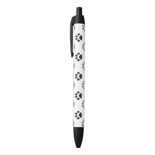 Stylo Noir Motif noir et blanc mignon d'empreintes de pattes (Haut (Vertical))