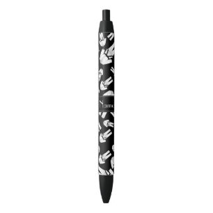 Stylo Noir Motif noir nommé personnalisé de karaté