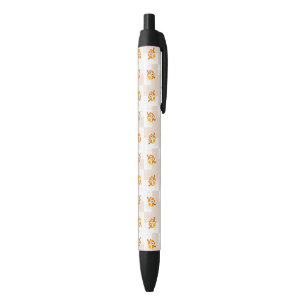 Stylo Noir Motif orange d'illustration de hibou
