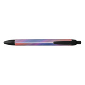 Stylo Noir Motif orange violet bleu avec nom (Dos)