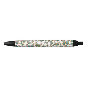 Stylo Noir Motif papillon bleu dégradé
