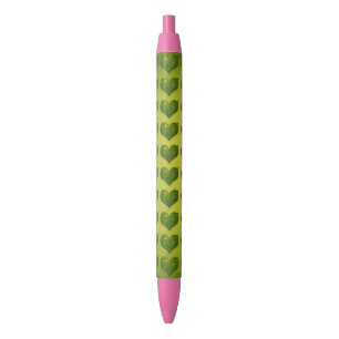 Stylo Noir Motif papillon en forme de coeur