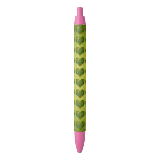 Stylo Noir Motif papillon en forme de coeur (devant Vertical)