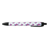 Stylo Noir Motif papillon rose bleu (Bas)